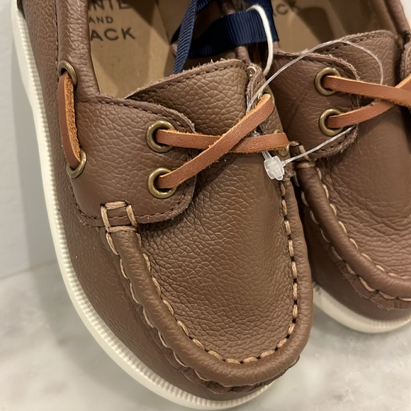 ❌SOLD❌ NWT Janie and Jack Baby Boy Brown Leather Boat Shoes - Size 7 - Picture 2 of 14